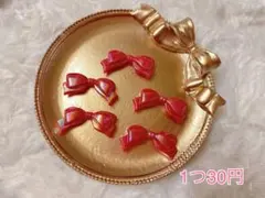 ビーズ リボン 赤 ストラップ キーホルダー ハンドメイド