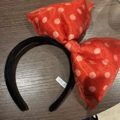 ディズニー ミニーマウス リボンカチューシャ 赤