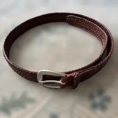 【ラルフローレン】【メンズ】【中古】ブラウン編み込みレザーベルト