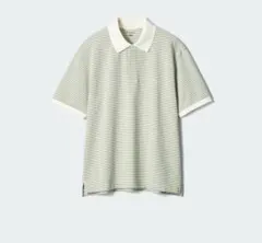 UNIQLO ドライカノコボーダーポロシャツ グリーン 男女兼用Sサイズのサムネイル