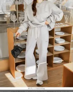 ダークエンジェルグレー フレアスウェットパンツ M