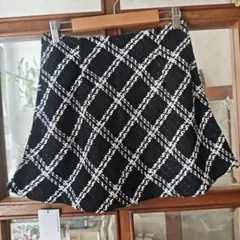 GRL ツイード チェック柄 ミニスカート ブラック L