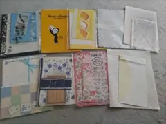 レターセット色々9種類　おさる　くま　お花　クッキー　ピンク無地等　当時物　昭和