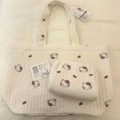 西松屋 ハローキティ イブルトートバッグ L ポーチ セット ホワイト