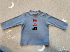 【美品】familiar ファミリア 車刺繍 長袖カットソー グレーボーダー