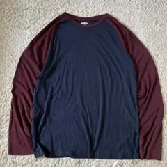 y2k archive OLDNAVY ロンt 長袖カットソー　ラグラン　L 紺のサムネイル