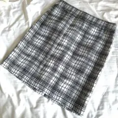 バナナリパブリック タイトスカート チェック 4 白 黒 バナリパ XL