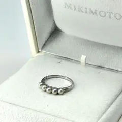 29900/ミキモト ベビーパールリング アコヤ真珠 5珠 シルバー925