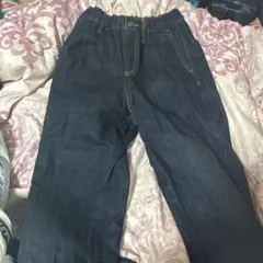 濃紺 ストレートデニム ゴムウエストGU 120