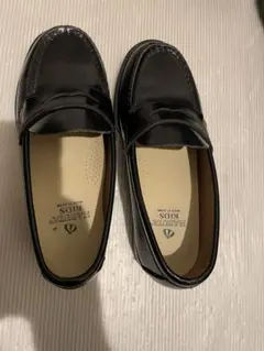 ハルタ 黒 牛革ローファー キッズシューズ　21cm