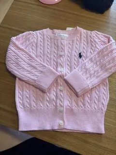 Ralph Lauren ピンク ケーブルニットカーディガン 12M