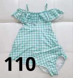 ブランシェス　ギンガムチェック　グリーン　水着　110