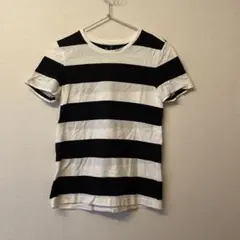 白黒ストライプ 半袖Tシャツ