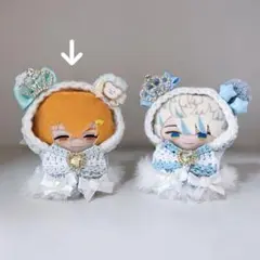 ②【ミントグリーン】にじぱぺっと 10cm ぬい服 くま耳
