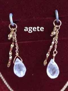 お値下げ⭐︎美品⭐︎agete フェルスパー　K10 チャーム 美品 アガット K10 フェルスパー ピアスチャーム - メルカリ