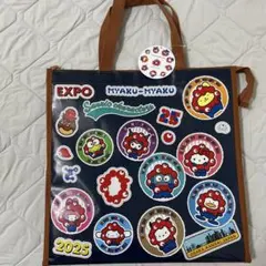 大阪関西万博　ミャクミャク　サンリオ　コラボ　ショッピングバッグ　お土産バッグ