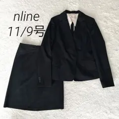 美品✨エヌライン【ストレッチ】スカートスーツ セットアップ ブラック フォーマル