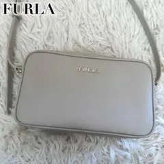 未使用級✨ フルラ 現行 ショルダーバッグ リリー レザー ロゴ 黒 グレー