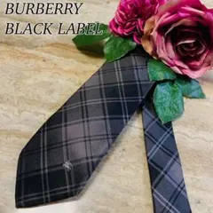 N224 美品 バーバリーブラックレーベル チェック柄 ネクタイ メンズ