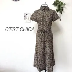 9389 CEST CHICA セシカ 半袖シャツワンピース 総柄 レトロ