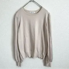 美品 NATURAL BEAUTY BASIC ニットセーター ラウンドネック