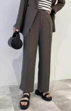 最終価格OPAQUE.CLIP ドレープツイル ワイドストレートパンツ