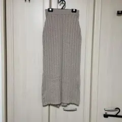 リブ編みタイトスカート Mサイズ ベージュ