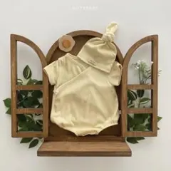 イエローロンパース&帽子セット