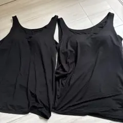 UNIQLO☆ヒートテック☆ブラトップ☆XL☆２枚セット☆黒☆タンクトップ