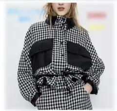 zara 千鳥　セットアップ　スカート　ジャンパー　ジャケット　コート