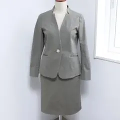 グリーンレーベルリラクシング　ノーカラーセットアップ　ストレッチ　洗える