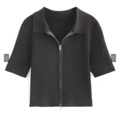 【新品・未使用‼️】GRL フロントジップショート丈ニットカーディガン dr568