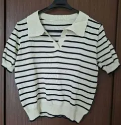 【未使用】SHEIN　ポロネックストライプ