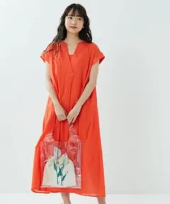 【新品未使用】フリークスストア ボイルフレアワンピース オレンジ フリーゆったり