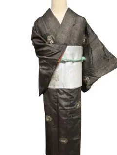 伝統工芸 7代目 吉澤与市　須原花織 絹100% 着物反物 伝統模様 伝統工芸 7代目 吉澤与市 須原花織 絹100% 着物反物 伝統模様