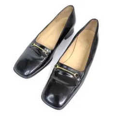 GUCCI グッチ パンプス7.5Bホースビット スクエア ローファー エナメル