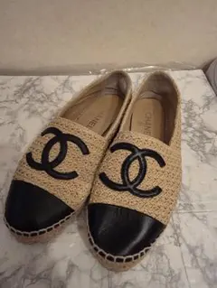 CHANEL エスパドリーユ ベージュ ブラック - メルカリ