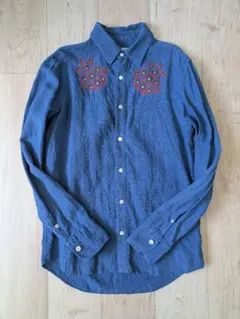 mean ミーン 刺繍入り長袖シャツ 2サイズのサムネイル