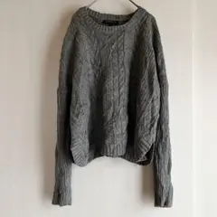 JOSEPH A. ケーブル編み ニットセーター グレー 【L】 ゆったり