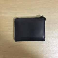 黒 レザー 二つ折り財布　育てる財布　本革