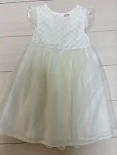 プティマイン　フラワーチュールワンピース　アイボリー　110センチ