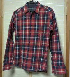 ナノユニバース　チェック柄長袖シャツ