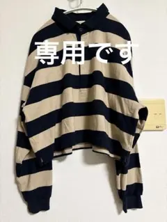 Sportclad ボーダー ラガーシャツ 長袖 クロップド丈のサムネイル