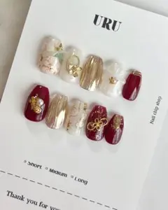 ネイルチップサイズオーダー　成人式ネイル　振袖ネイル　前撮りネイル　和柄