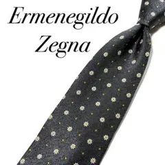 3705✨極美品✨エルメネジルドゼニア ネクタイ 花柄 水玉 ピンドット