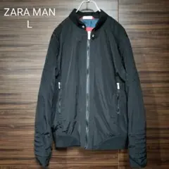 ZARA MAN ザラマンライダースナイロンブルゾンＬ黒