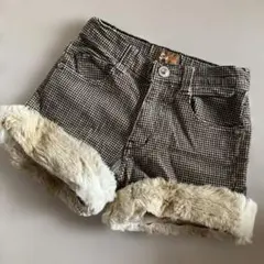 コーデュロイショートパンツ　ファー付