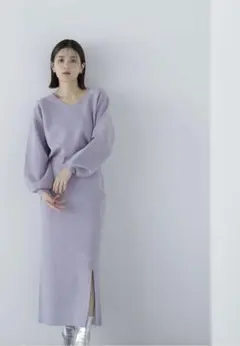 ◇NATURAL BEAUTY BASIC◇ダブルフェイスニットセットアップ