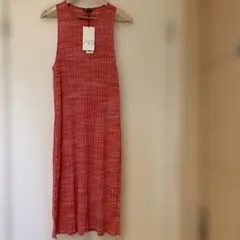 背中開きワンピース　ピンク　ZARA L