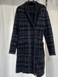 DIESEL レディース　チェスターコート 黒白チェック柄